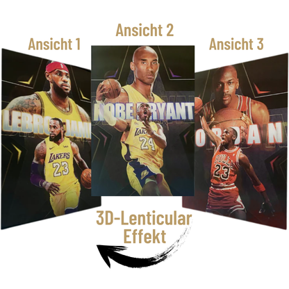 3D Lenticular Poster Basketball NBA Legenden